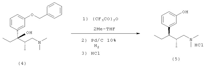 Получение 3-[(1r,2r)-3-(диметиламино)-1-этил-2-метилпропил]-фенола (патент 2463290)