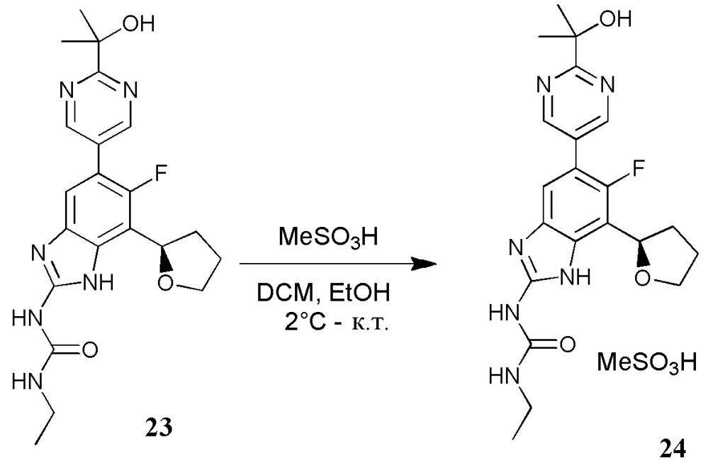 Твердые формы ингибитора гиразы (r)-1-этил-3-[6-фтор-5[2-(1-гидрокси-1-метил-этил) пиримидин-5-ил]-7-(тетрагидрофуран-2-ил)-1н-бензимидазол-2-ил] мочевины (патент 2625305)