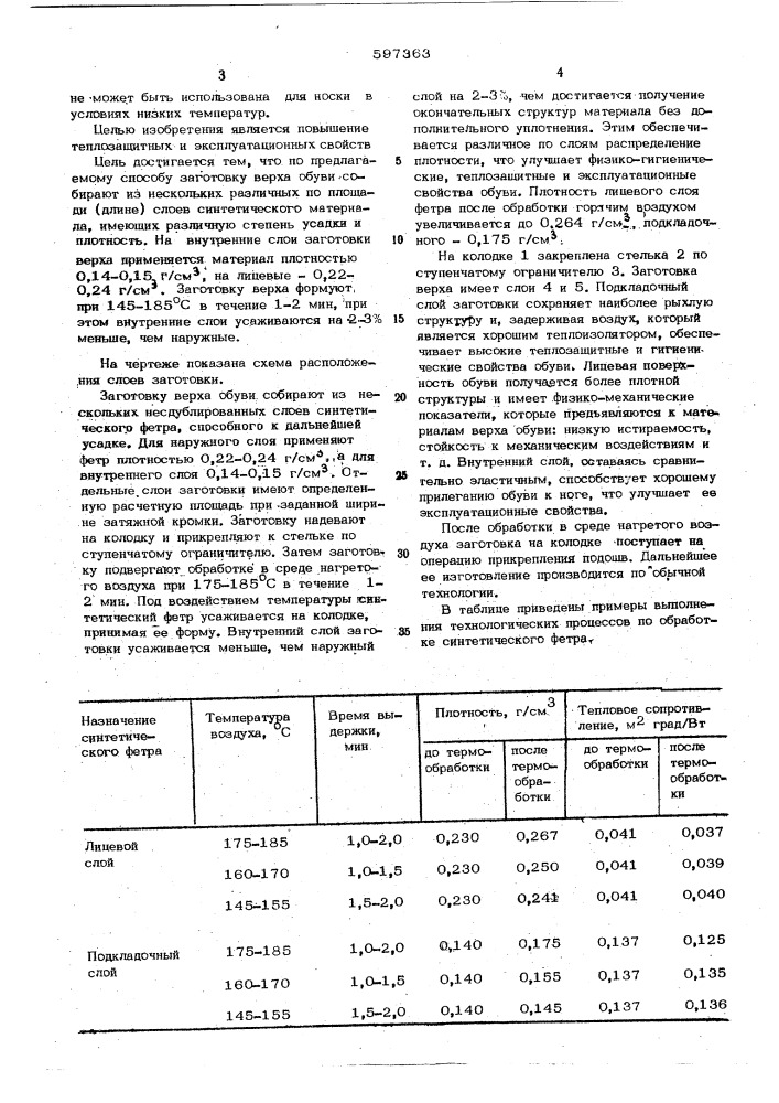 Способ изготовления теплой обуви из синтетических материалов (патент 597363)