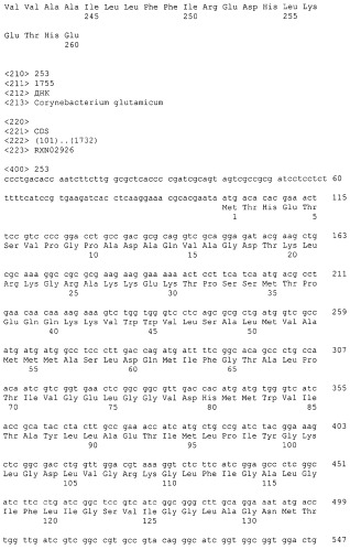 Гены corynebacterium glutamicum, кодирующие белки резистентности и толерантности к стрессам (патент 2303635)