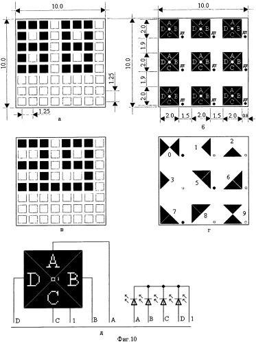 Индикатор цифровой многоразрядный (3&#215;3) с форматом знаков 2&#215;2 (патент 2427928)