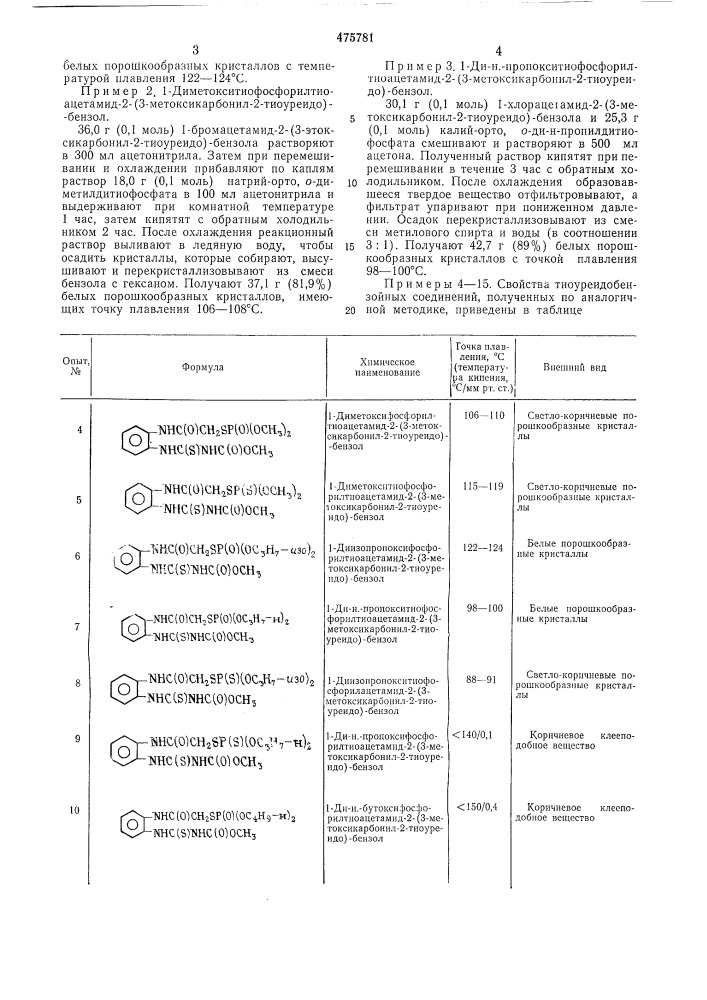 Способ получения производных тиоуреидобензола (патент 475781)