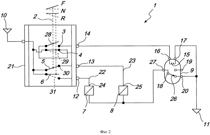 Реле системы управления переключениями коробки передач (патент 2509940)