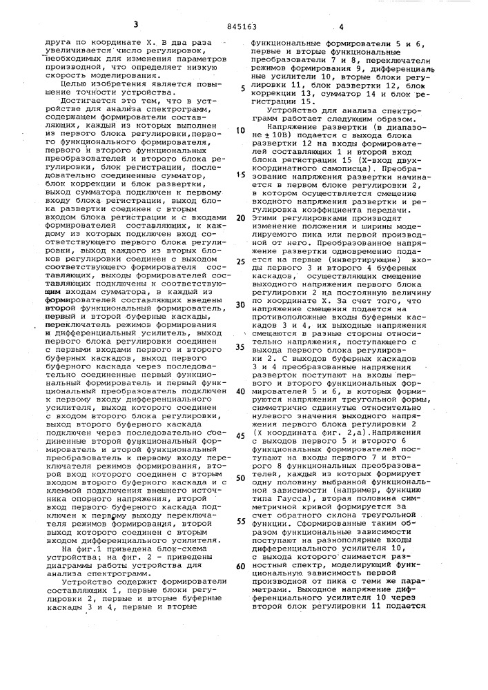 Устройство для анализа спектрограмм (патент 845163)