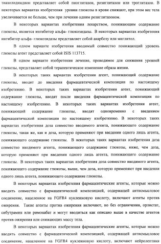 Композиции и способы модуляции экспрессии рецептора фактора роста фибробластов 4 (fgfr4) (патент 2501803)