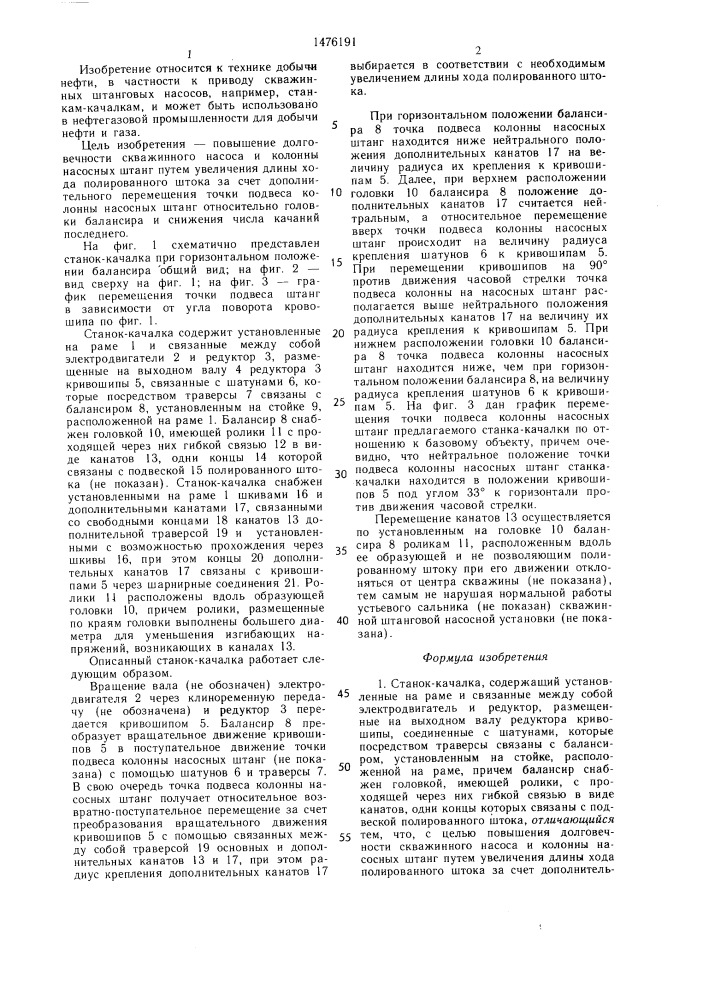 Станок-качалка (патент 1476191)