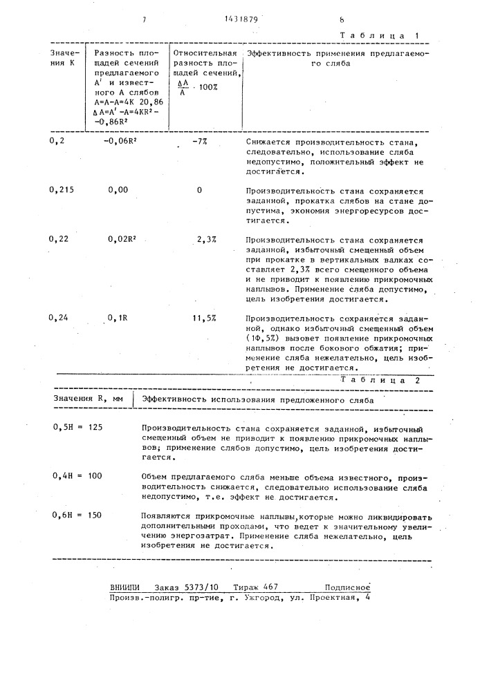 Литой сляб (патент 1431879)