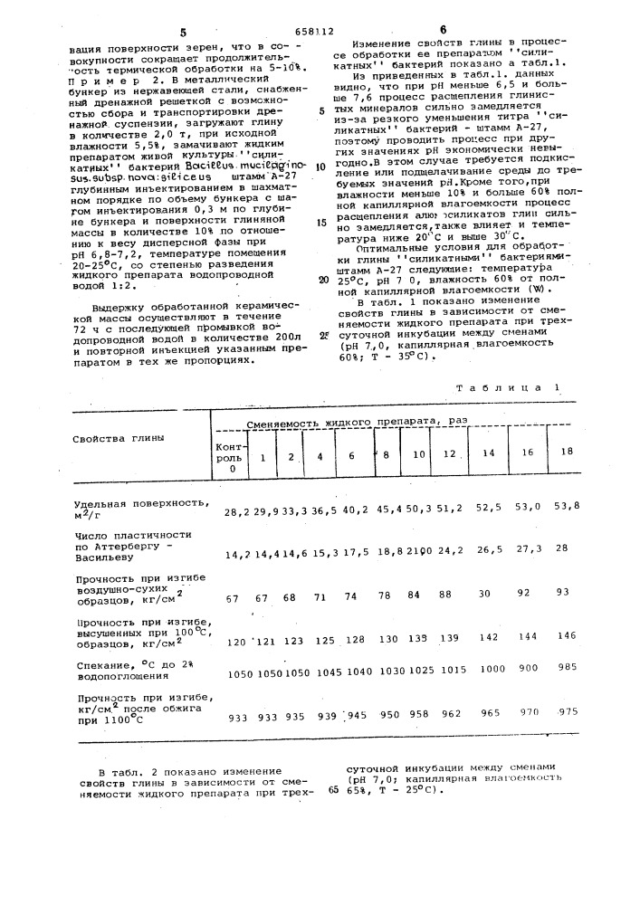 Способ обработки глины (патент 658112)