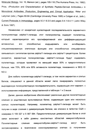 Выделенный полипептид, связывающий рецептор zalpha11-лиганда (варианты), кодирующий его полинуклеотид (варианты), вектор экспрессии (варианты) и клетка-хозяин (варианты) (патент 2346951)