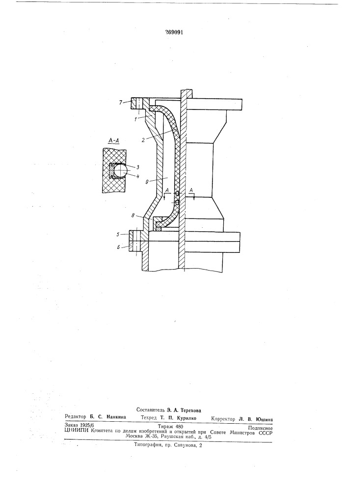 Устройство для герметизации ввода тросов и кабелей в фонтанирующие скважины (патент 269091)
