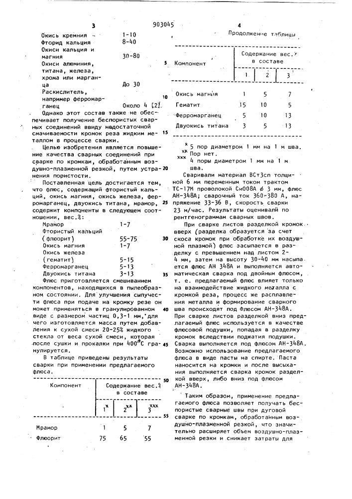 Флюс для сварки малоуглеродистой стали (патент 903045)