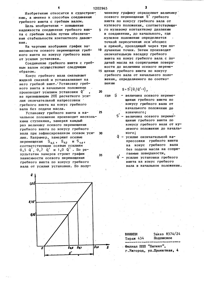 Способ соединения гребного винта с гребным валом (патент 1202965)