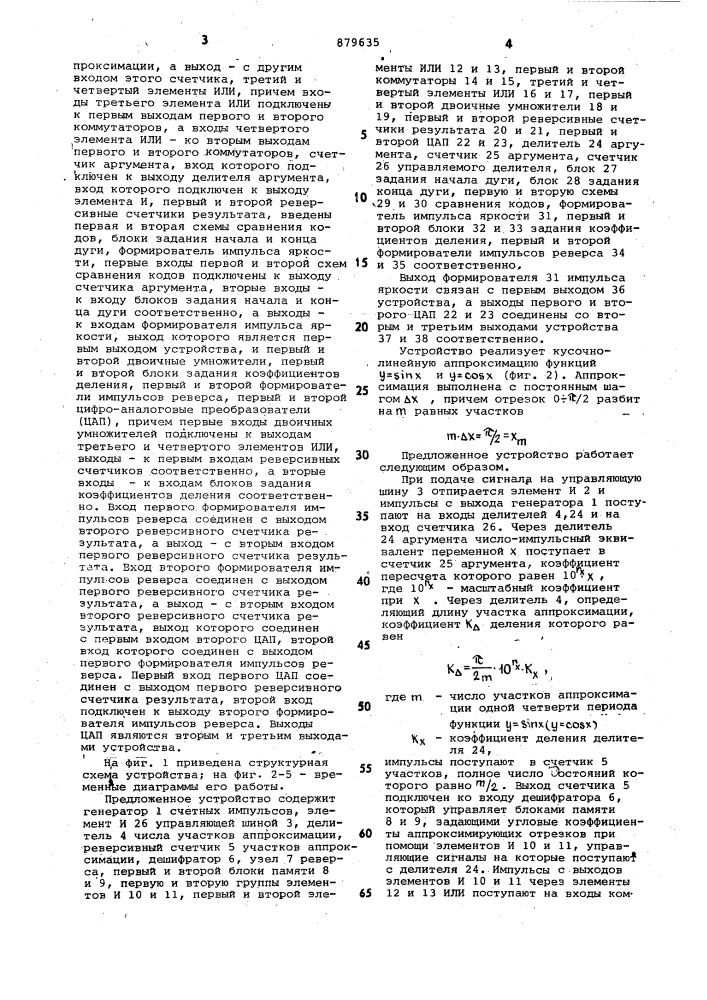 Устройство для отображения графической информации на экране электронно-лучевой трубки (патент 879635)