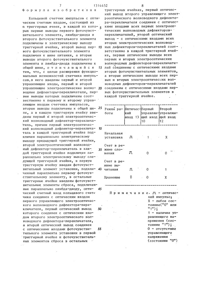 Кольцевой счетчик импульсов (патент 1314452)