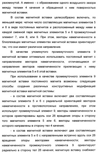 Способ магнитной разгрузки тел качения от действия центробежных сил в опорах вращения и опора вращения для его осуществления (варианты) (патент 2348839)