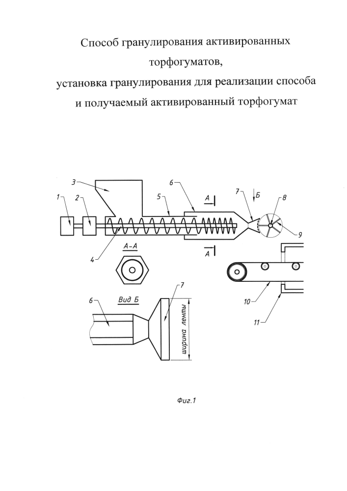 Способ гранулирования активированных торфогуматов, установка гранулирования для реализации способа и получаемый активированный торфогумат (патент 2602609)