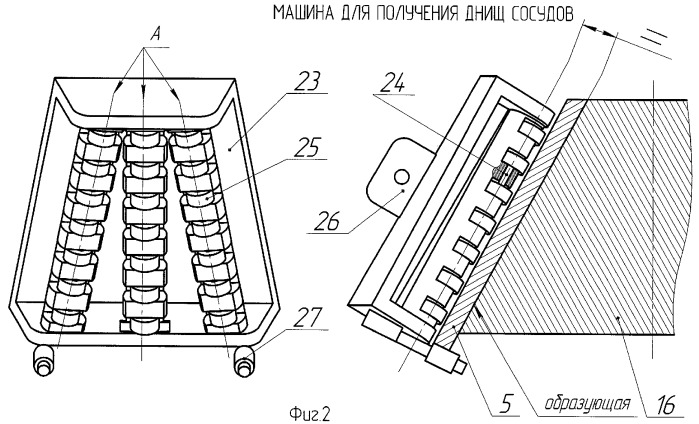 Машина для получения днища сосудов (патент 2296642)