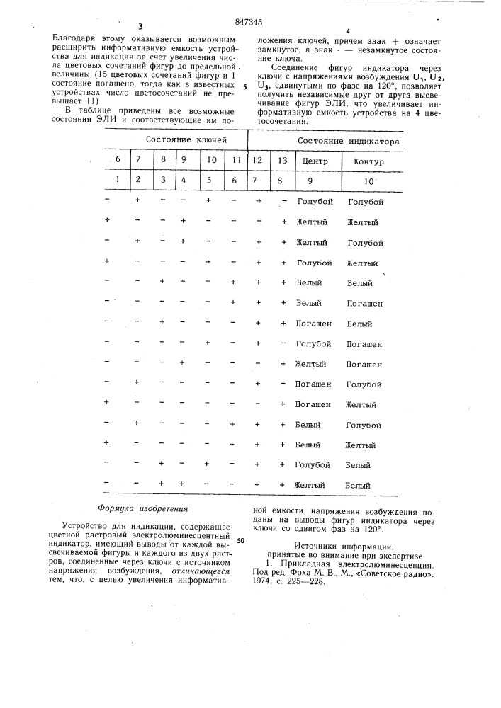 Устройство для индикации (патент 847345)