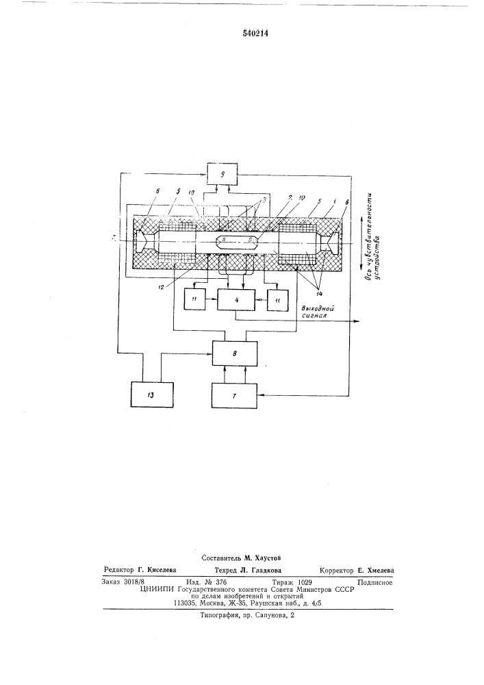 Устройство для измерения параметров линейного движения объекта (патент 540214)
