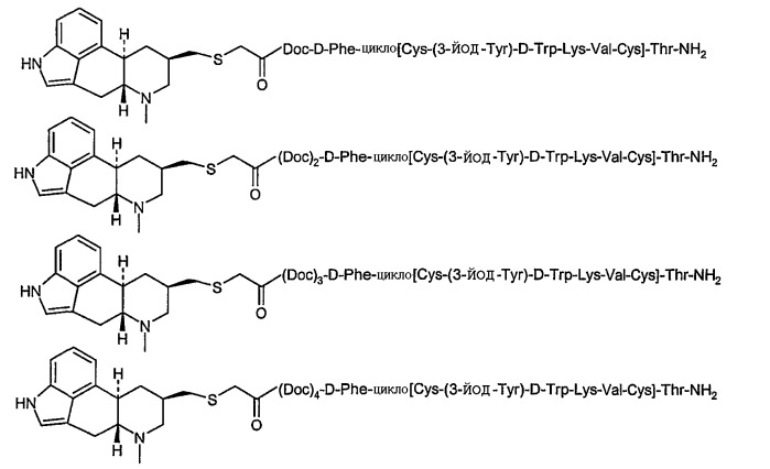 Химерные аналоги соматостатина-дофамина (патент 2277539)
