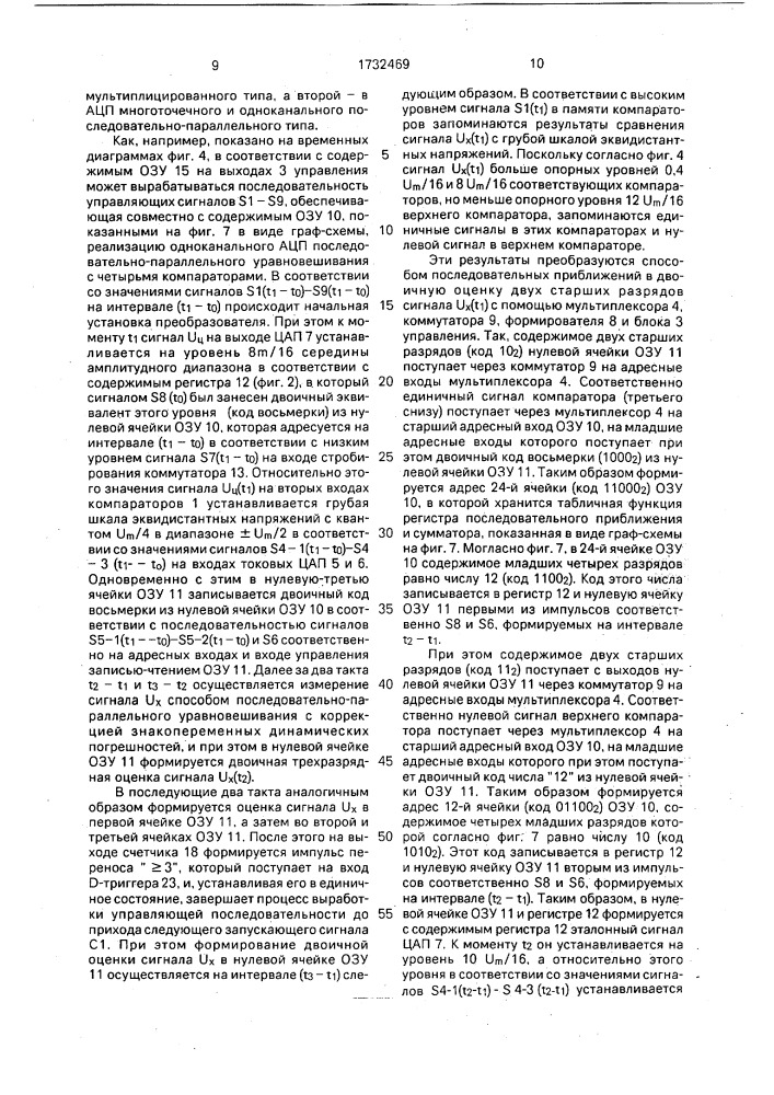 Программируемый аналого-цифровой преобразователь (патент 1732469)