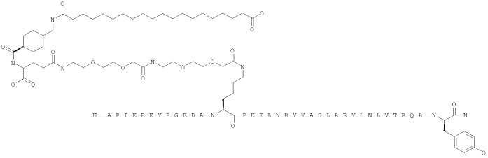 Длительно действующие агонисты рецепторов y2 и(или) y4 (патент 2504550)