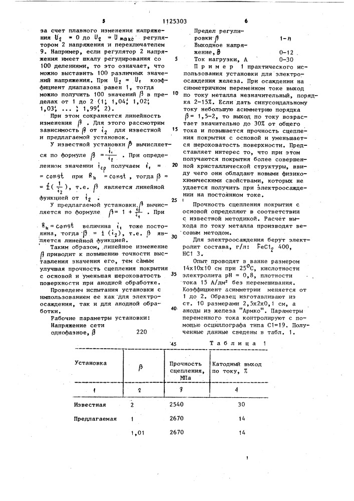 Установка для питания гальванических ванн асимметричным током (патент 1125303)