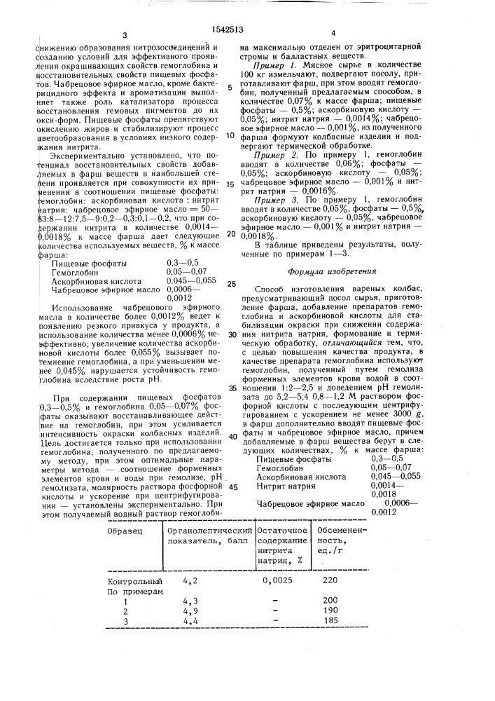 Способ изготовления вареных колбас (патент 1542513)