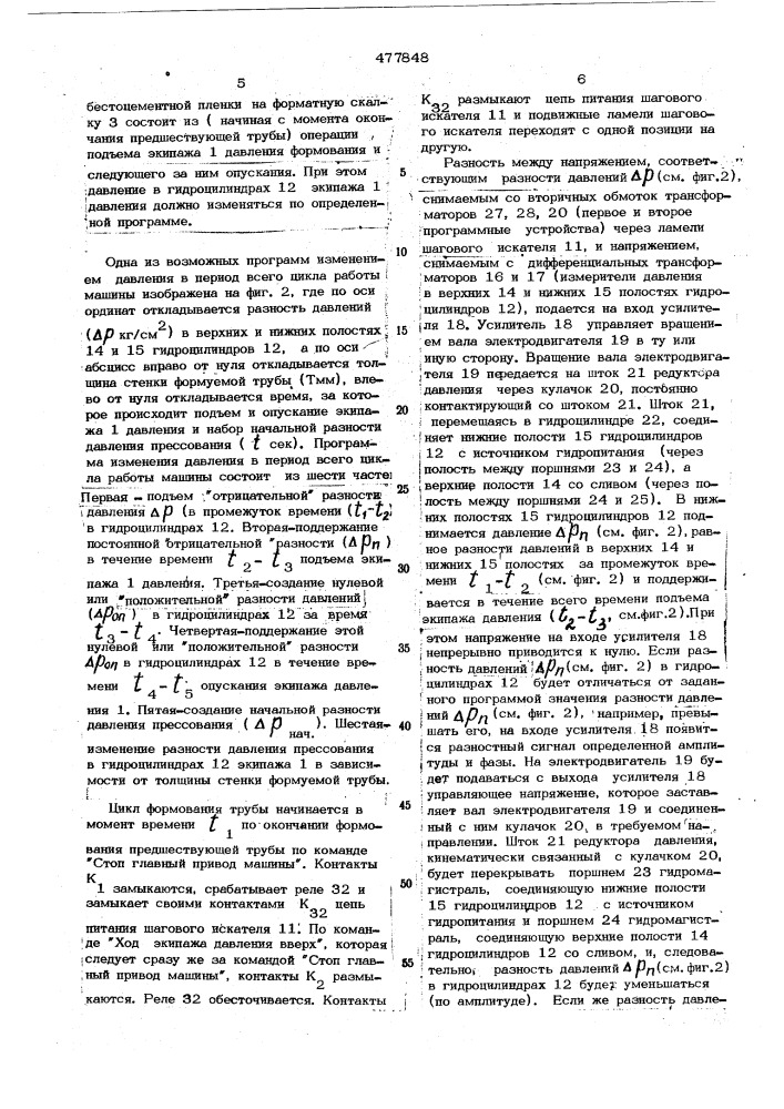 Машина для изготовления асбестоцементных труб (патент 477848)