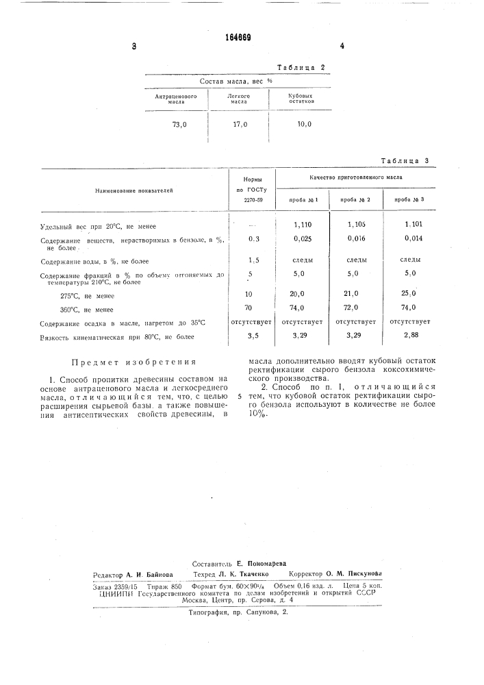 Способ пропитки древесины (патент 164669)