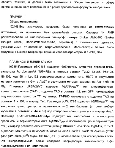 Генетически кодируемые флюоресцентные кумариновые аминокислоты (патент 2473690)