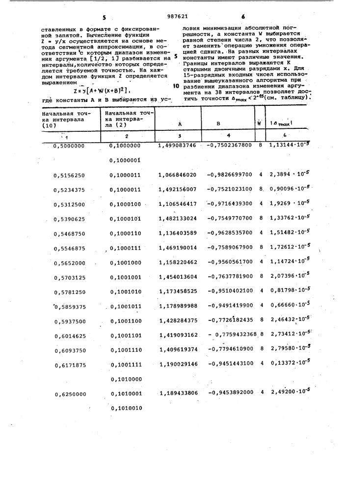 Устройство для деления (патент 987621)