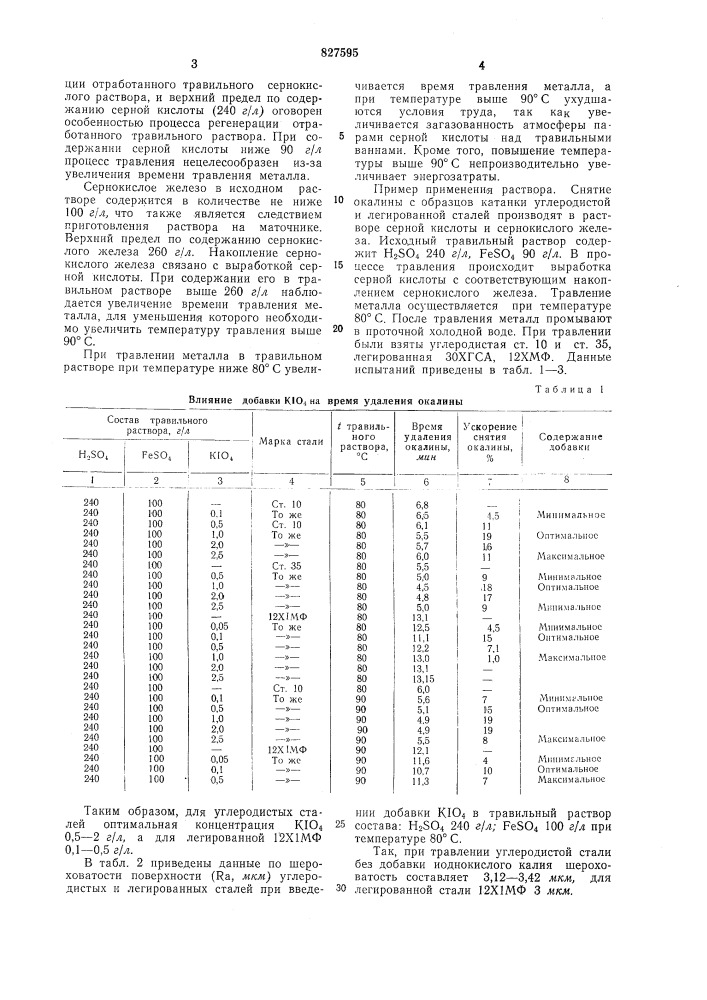 Раствор для травления сталей (патент 827595)