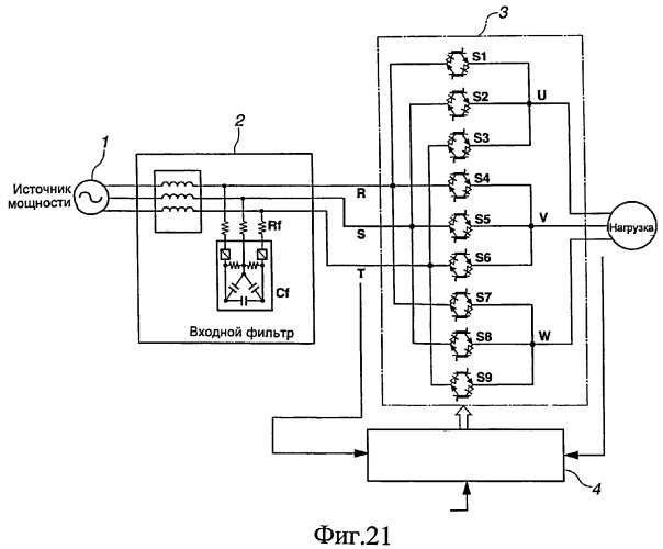 Способ управления входным/выходным режимом в устройстве прямого преобразования переменного тока в переменный ток (патент 2377711)