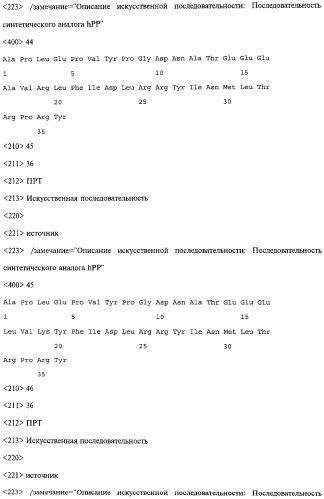 Аналог панкреатического полипептида человека (варианты), фармацевтическая композиция на его основе, способ лечения ожирения или диабета, способ снижения аппетита, уменьшения поглощения пищи или снижения потребления калорий и способ косметического снижения массы посредством указанного аналога (патент 2506273)