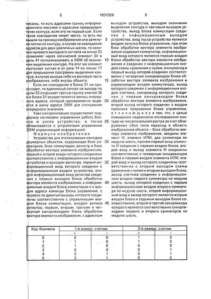 Устройство для отслеживания контуров двумерных объектов (патент 1837329)