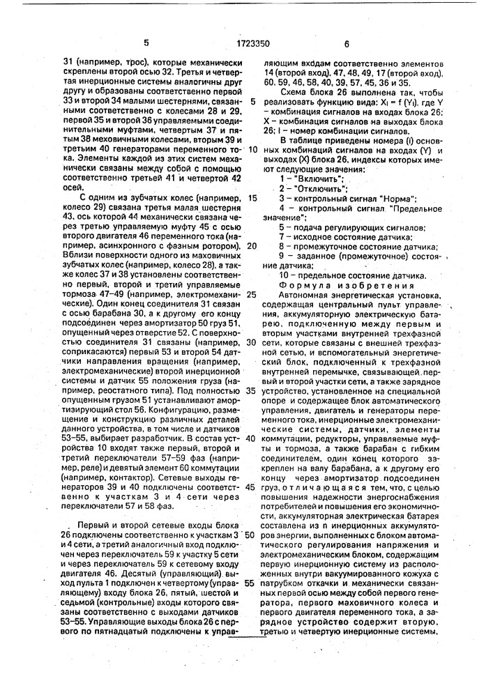 Автономная энергетическая установка (патент 1723350)