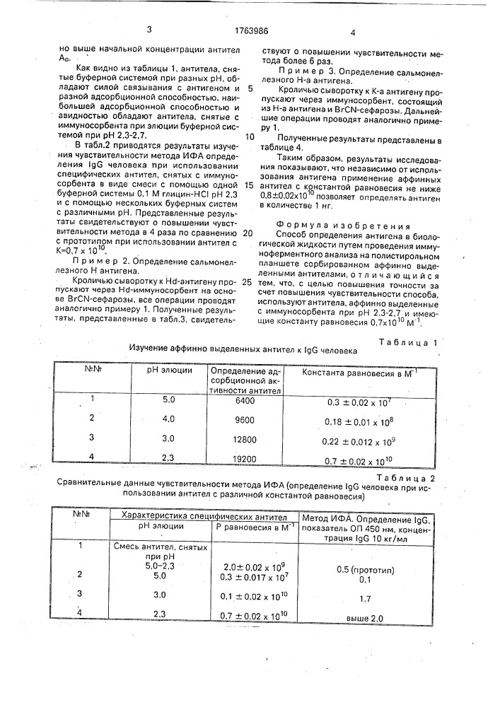 Способ определения антигена в биологической жидкости (патент 1763986)