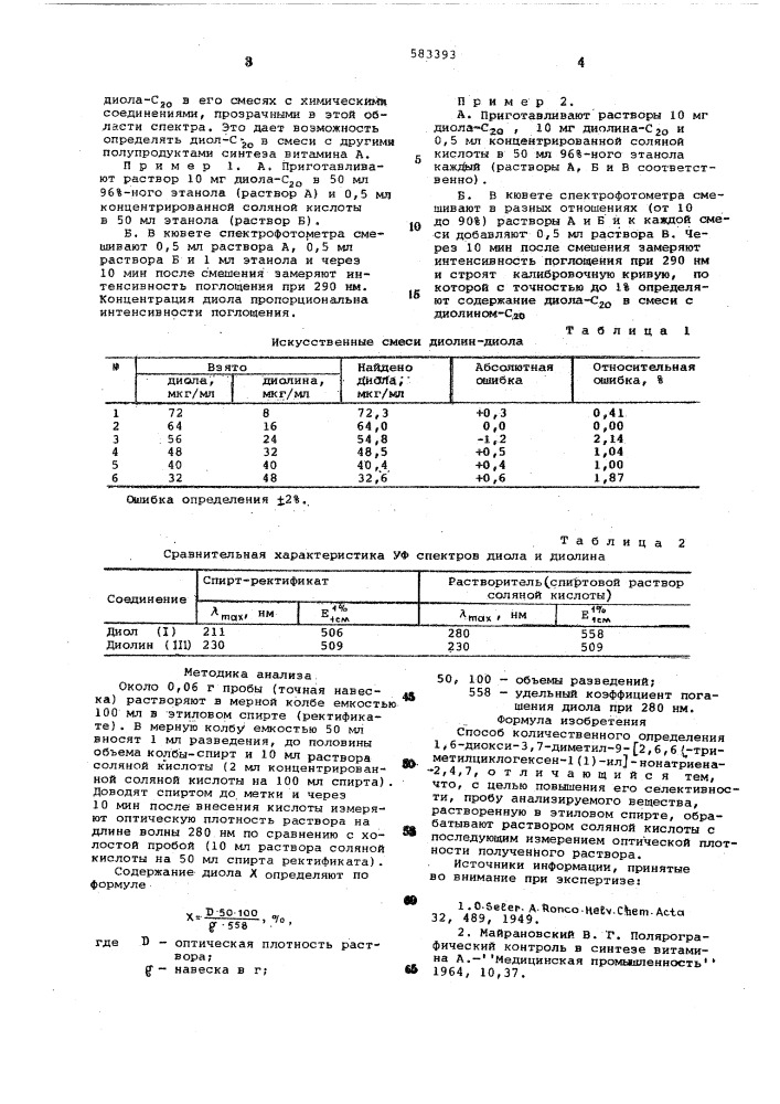 Способ количественного определения 1,6-диокси-3,7-диметил-9- (2,6,6 триметилциклогексен 1/1-ил/ нонатриена-2,4,7) (патент 583393)
