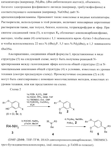 Ингибиторы фосфодиэстеразы 4, включающие n-замещенные аналоги анилина и дифениламина (патент 2368604)