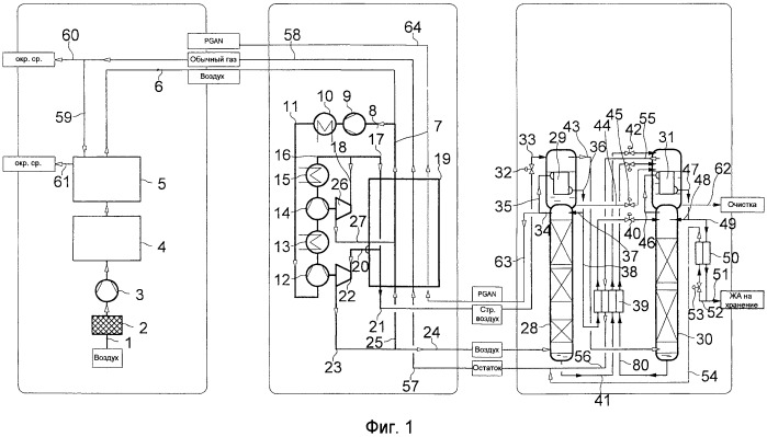 Способ и устройство для получения жидкого азота путем разложения воздуха при низкой температуре (патент 2540032)