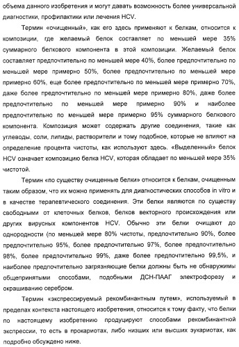 Очищенные белки оболочки вируса гепатита с для диагностического и терапевтического применения (патент 2313363)
