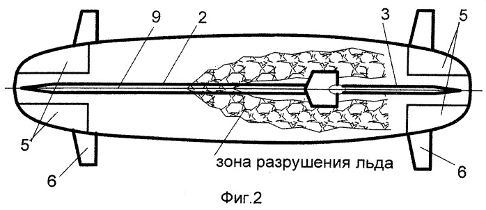 Способ разрушения ледяного покрова и полупогружное ледокольное судно (патент 2535346)