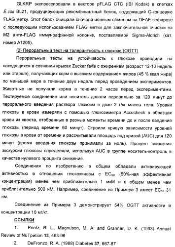 Производные гетероарилбензамида для применения в качестве активаторов glk в лечении диабета (патент 2415141)