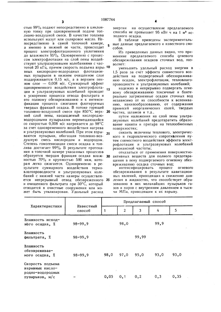 Способ огневого обезвреживания осадков сточных вод (патент 1087744)