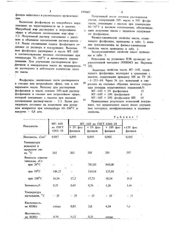Смазочное масло (патент 699007)