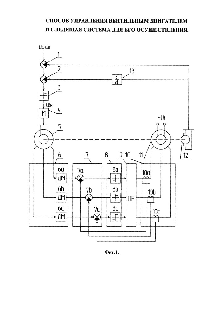 Способ управления вентильным двигателем и следящая система для его осуществления (патент 2651812)