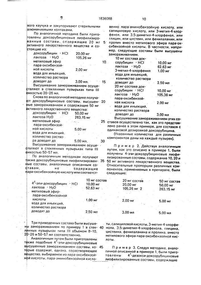 Способ получения порошка лиофилизированного антрациклин гликозида (патент 1836088)