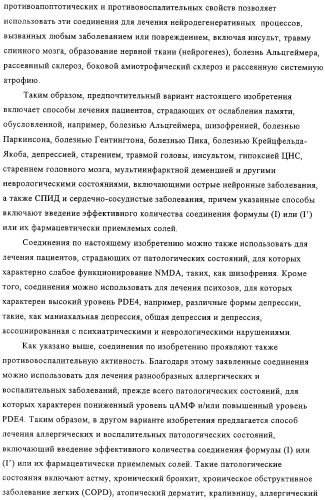 Применение производных анилина в качестве ингибиторов фосфодиэстеразы 4 (патент 2321583)