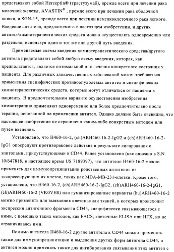 Химерные и гуманизированные антитела к cd44, которые опосредствуют цитотоксичность в отношении раковых клеток (патент 2487723)